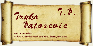 Trpko Matošević vizit kartica